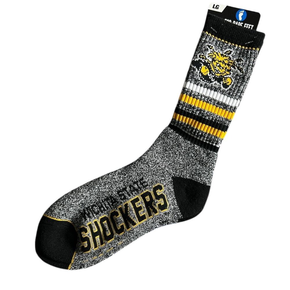 WICHITA STATE SHOCKERS NCAA COLLEGE Crew SOCKS MENS Large
